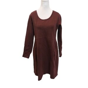 Duluth Trading co. long sleeve dress outdoors relaxed fit pockets thick fabric M